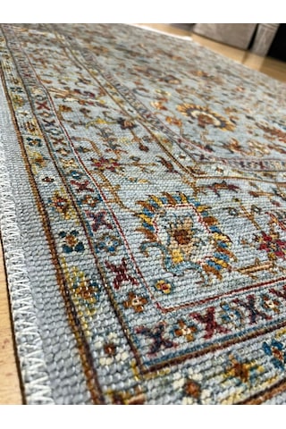 Melidia Rustik Serisi Vintage Salon Oturma Odası Halısı Mutfak Halısı Tozum Az İnce Makina Halısı Mavi Gri