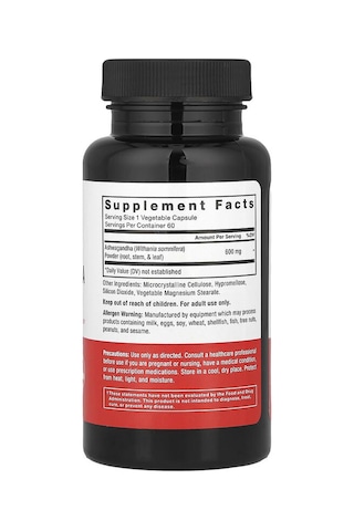 Force Factor, As-hw-aga-ndha, 600 Mg, 60 Vegetable Capsules