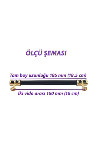 15 Adet Sarmaşık Kulp Siyah Altın Gold 160 Mm Kulp Mobilya Mutfak Dolabı Çekmece Dolap Kapak Kulpu Kulbu Metal Kulpları