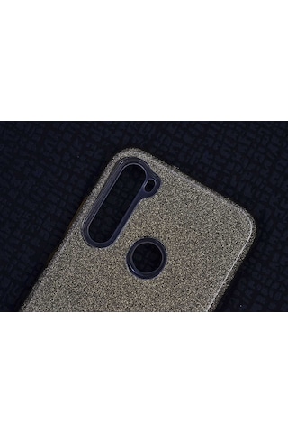 Noktaks - Redmi Note 8 Uyumlu Kılıf Koruyucu Simli Shining Silikon - Mor - T10920