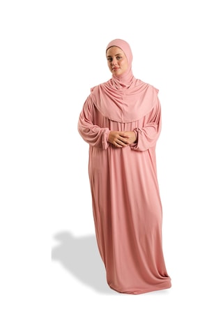 Tek Parça Namaz Elbisesi Viskon Düz 2503 06 Pudra