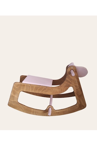 Pink Sallanan Oyuncak At, Sallanan Ahşap El Yapımı At