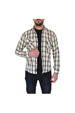 Erkek Kışlık Oduncu Silim Fit Çift Cepli Kapaklı Gömlek Bgl-st02262 Krem