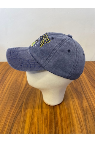 Hamze Vintage Eskitme Yıkamalı Model Nakışlı Unisex Cap Şapka Lacivert