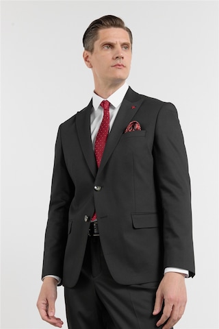 İmza Siyah Kırlangıç Yaka 6 Drop Slim Fit Tam Astar Esnek Takım Elbise 1001260160