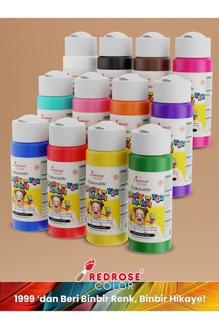 Red Rose Tüm Renkler Parmak Boyası 12'li Set 12 x 60 ML