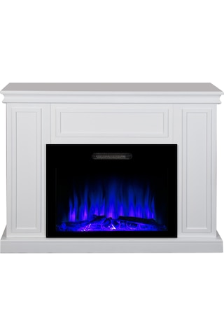 Tektes Dekoratif Elektrikli Şömine Beyaz Kasalı 118 CM 8 Renkli Uygulamalı