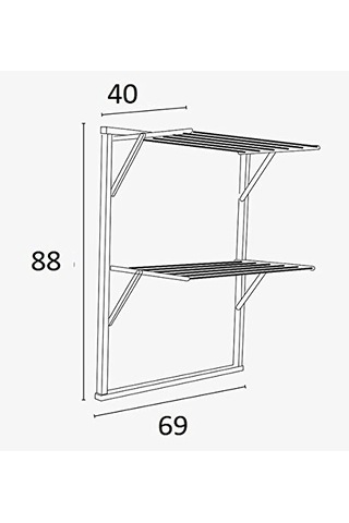 Wäscheständer Für Heizkörper Klaus Holz - Klappbar - 10 Mt Leine - Farbe Kirsche Holz Ar-ıt Il Cuore Del Legno Çok Renkli