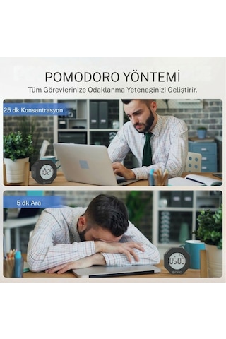 Npo Npt22cs Alarmlı G-sensör Otomatik Zamanlayıcılı Küp Kronometre Pomodoro Motivasyon Saati