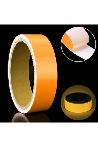 Sones Işıklı Bant Yeşil Karanlıkta Parlayan Duvar Stickerı Işıklı Fotolüminesan Bant Sahne Ev Dekorasyonu, Boyut: 2cm X 3m Sarı Işık