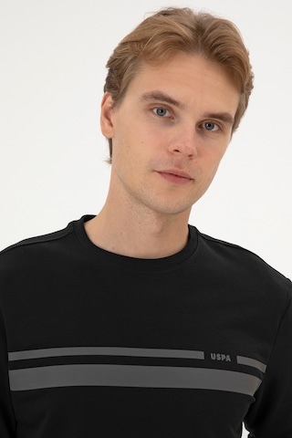 U.S. Polo Assn. Erkek Regular Fit Bisiklet Yaka Siyah İnce Sweatshirt 50313801-VR046