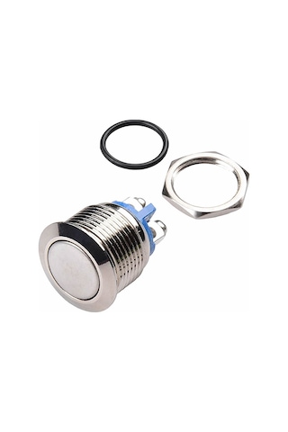 16mm Metal Panel Montaj Düz Kafa Push Buton NO DC 6A 12V AC 3A 250V IP67 Su Geçirmez Düğme