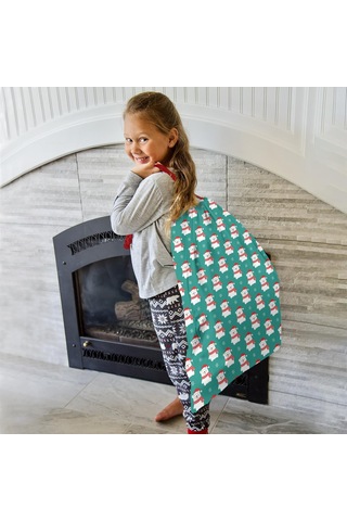 Büyük Noel Baba Hediye Çantası, Pamuklu Kordonlu, Yeniden Kullanılabilir Noel Kutup Ayısı