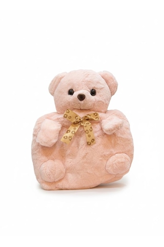 Sarı Çantalı Peluş Ayıcık 5 Renk Varyantlı Açık Pembe