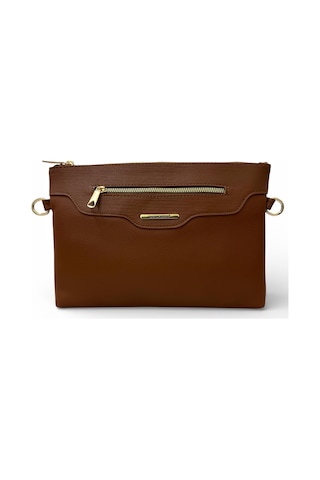 Sanmorris Kadın Suni Deri Ayarlanabilir Çapraz Ve El Askılı Portföy, Clutch Çanta Taba