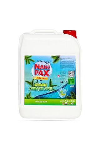 Nanopax Ultra Yoğun Kıvamlı Sıvı Çamaşır Suyu 5 Litre - Güçlü Beyazlatıcı Ve Leke Çıkarıcı Tekli