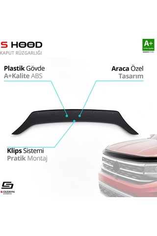 S-dizayn Opel Movano Abs Plastik Kaput Rüzgarlığı 2010 Üzeri A+kalite