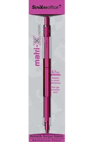 Scrikss Matri-x Versatil 0.7 Mm Metalik Pembe Şeffaf Amb.