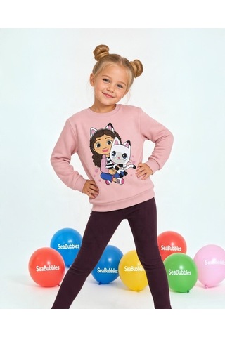 Seabubbles Gabbys Kız Çocuk Sweatshirt Pudra