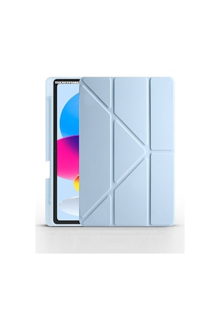 Apple Uyumlu iPad A16 11. Nesil 2025 11 Inç Kılıf Kalem Bölmeli Trifolding Standlı Uyku Modlu Silikon Kapak Kapaklı Kılıf
