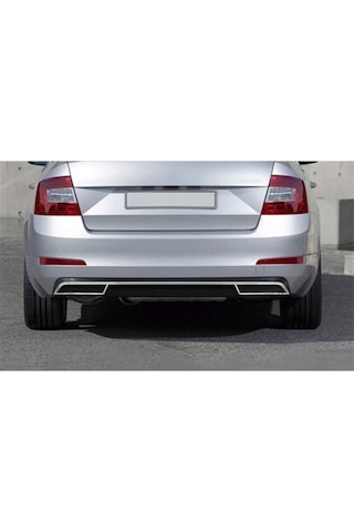 Db Chrome Skoda Octavia A7 Krom Arka Difüzör 2013-2019 3 Parça P.çelik