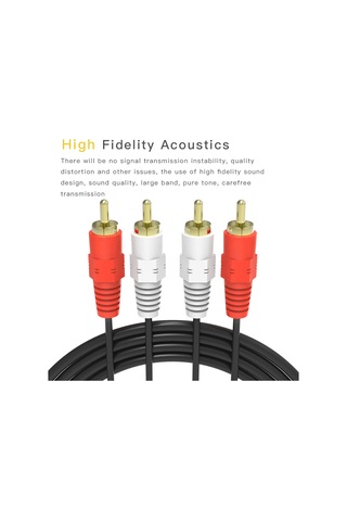 Konesam 1.5m Siyah 2rca Erkek-2rca Erkek Altın Kaplı Bağlantıklı Pvc Ses Kablosu