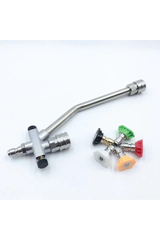 Geeksen Stainless Steel 1/4 Hızlı Bağlantı, İki Fonksiyonlu Köpük + Su Yıkama Torna Ucu, 7 Renk Seçenekli Pa Köpük Flaske Aksesuarı