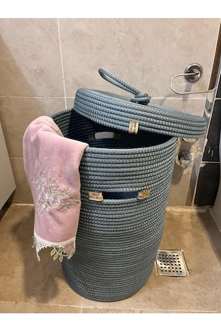 Zengin Design Home Zengin Banyo Çamaşır Sepeti Zdh-083 Açık Mavi