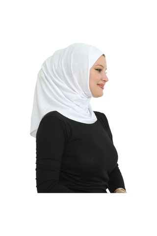 Spor Başörtüsü Kadın Hazır Giyim Türban Viskon Eşarp Şal - Beyaz Beyaz