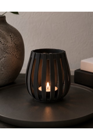 En-cag Japandi Tarzı Lamel Desenli Tealight Mumluk Minimalist Rüzgar Feneri Bss Çok Renkli