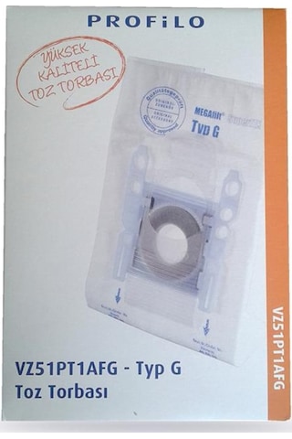 Profilo Süpürge Toz Torbası G Tipi 1 Pakette 5 Adet