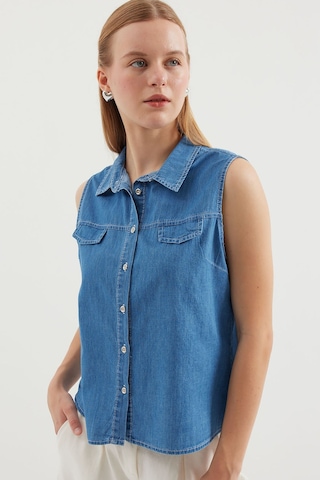 Hiccup Bdart Kolsuz Pamuklu Kot Gömlek Orta Mavi Denim
