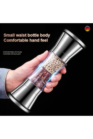 Jialan Çok Fonksiyonlu Manuel Tuz Ve Karabiber Değirmeni Gümüş