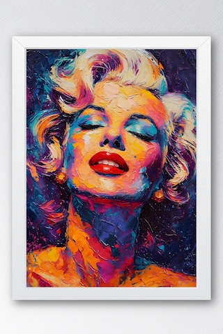 Marilyn Monroe Pop Art Yağlı Boya Çerçeveli Tablo - Pop Art Poster Tablo