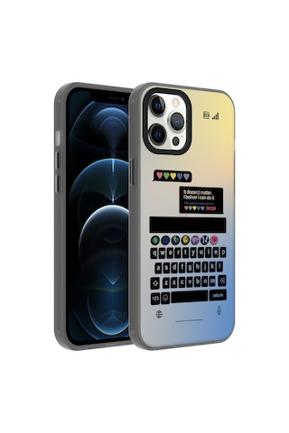 Apple Uyumlu iPhone 12 Pro Max Uyumlu Desenli Zore Dragon Sert Kılıf-klavye Klavye -