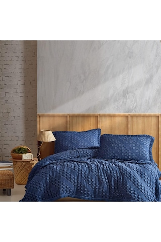 Şaheser Jakarlı Yatak Örtüsü Çift Kişilik Enza Denim Diğer