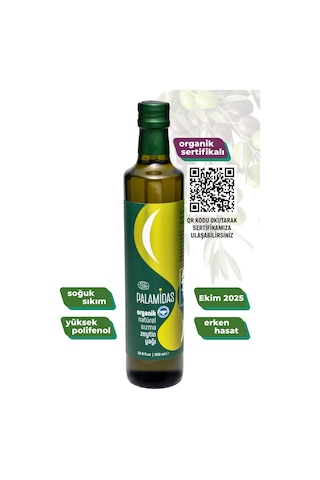 Organik Soğuk Sıkım Erken Hasat Zeytinyağı 500 Ml