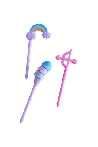 6 Adet Mini Karikatür Yemek Meyve Çatal Seti Çocuklar İçin Tatlı Çatalı Dekor Parti Malzemesi Çok Renkli