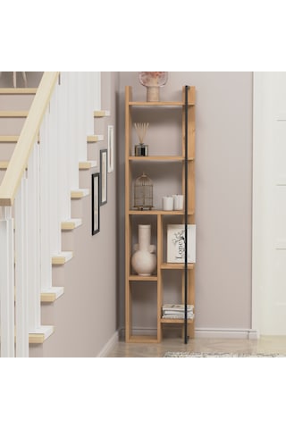 Lagomood Simge Köşe Kitaplık Meşe