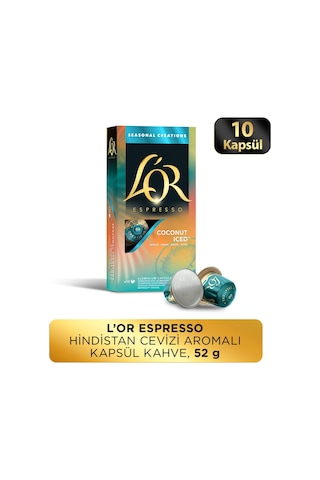 L'or Hindistan Cevizli Aromalı Nespresso Uyumlu Alüminyum Kapsül Kahve 10'lu