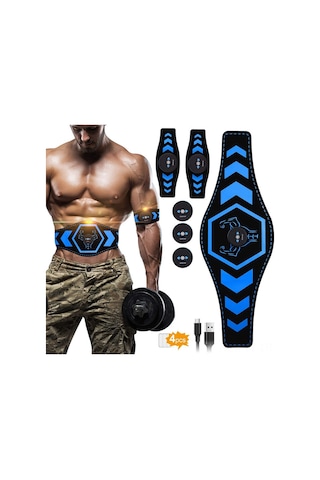 Teltree Karın Kası Geliştirme Kemeri - 4 Parça Masajlı Fitness Seti Çok Renkli