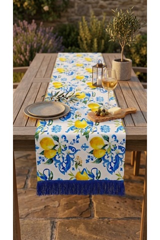 Limoncello Azure Tassel Runner Çok Renkli