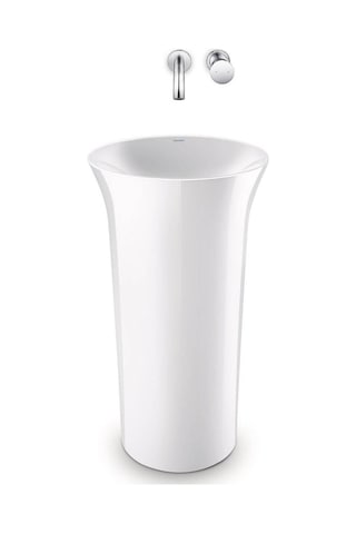 Duravit - Tulip Monoblok Lavabo 50 Cm Beyaz Duvardan Gidere Uygun - 2702500070- Beyaz