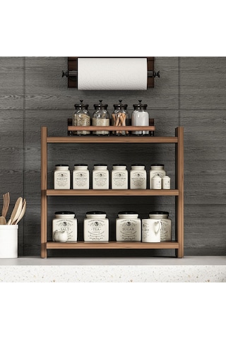 Zen Tezgah Üstü Raf - Ceviz Ceviz