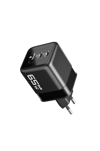 65w Laptop Ve Telefon Şarj Cihazı Usb-c 2 Pd Hızlı Akım Korumalı Gan Güç Adaptörü 65w Şarj Cihazı