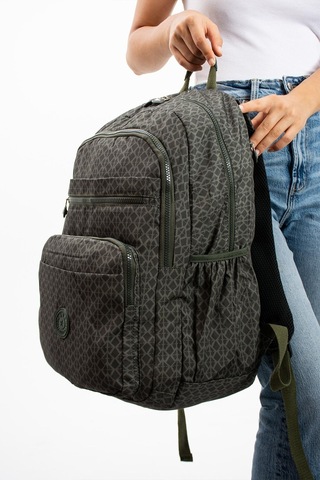 Ultra Hafif Çok Cepli Su Geçirmez Sırt Çantası Unisex Desenli Haki Yeşili Model: 571-1b - Haki