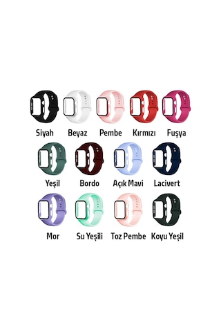 Ally Apple Uyumlu Watch 4-5-6 44 MM Silikon Kordon Kayış Ve Ekran Koruyu