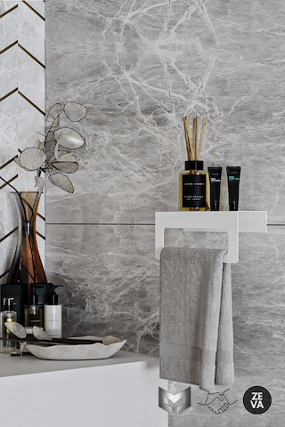 Beyaz Duvara Monte Havluluk & Peçetelik Modern&dayanıklı 2'li Set Beyaz
