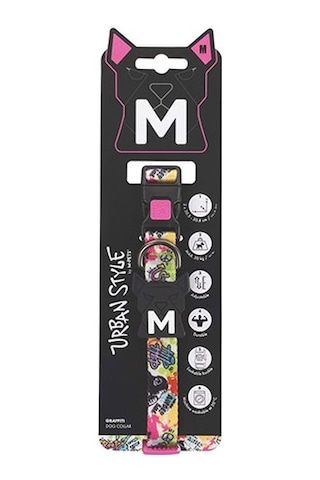 M-pets Urban Style Graffiti Köpek Boyun Tasması Medium 30,5x50,8 Cm 244-58059.03 Çok Renkli