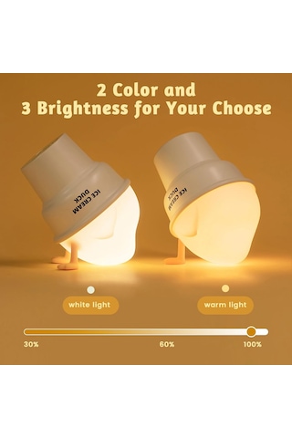 Dondurma Ördek Gece Lambası, Silikon Emzirme Lambası, Usb Şarj Edilebilir Diğer